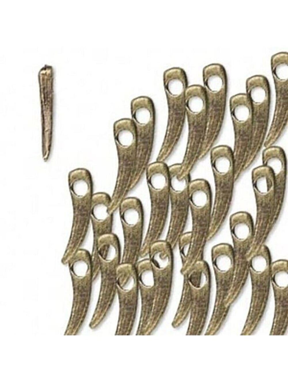 Rustic Antique Brass Bronze Pewter 14mm Talons Drops Charms 10 pcs